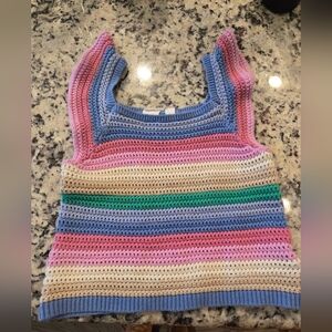 Colorful Striped Kids Crochet Tank Top